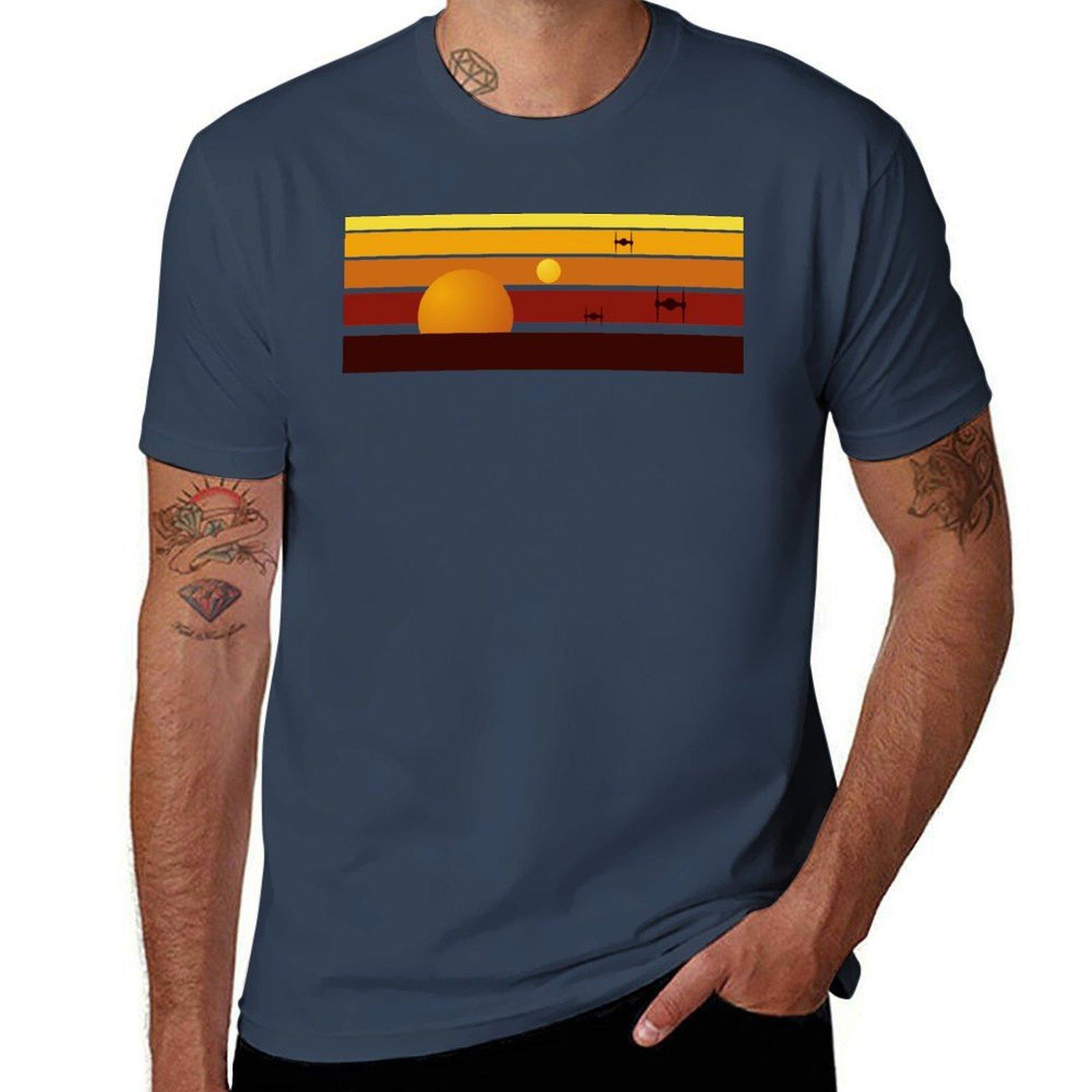 Sunset Tshirt Simple Casual Short Sleeve Tee S