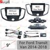 Car Radio Fascias Frame For Ford Transit Van 2014-2018 9 Inch 2DIN Vihicle Stereo Panel 16PIN Harness Wire Power Cord Canbus