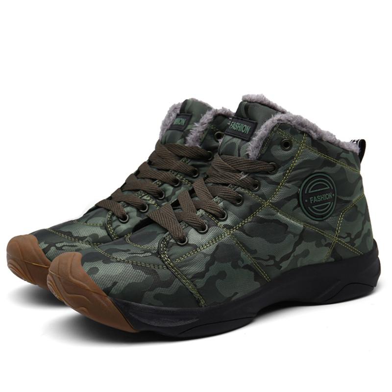 Men Ankle Boots Waterproof Winter Warm Plush Snow Boots Men Outdoor Sneaker Work Boots Male Quilted Boots Big Size 46 47