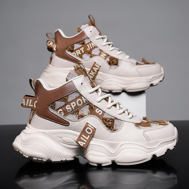European station trendy dad shoes soft denim sneakers 15 years old Korean version of casual students running shoes 12 boys