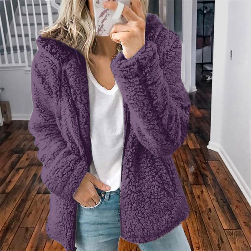 Women's Hooded Wool Fleece Autumn Winter Top Coat
