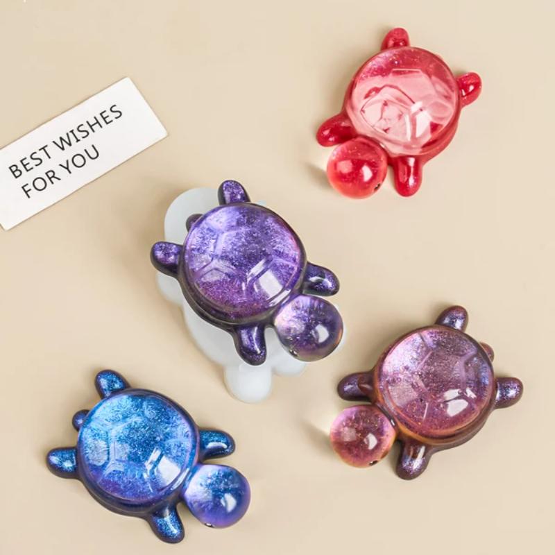 Niedliche kleine Meeresschildkröte-Silikonform, DIY-Epoxidharz-Gussform, 3D-Tierkristall, UV-Kleber, Herstellung von Formen, Mini-Tischdekoration