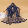 New Print Chiffon Scarf Shawl Women Sunscreen Silk Scarf Turban Long Wrap Beach Travel Outdoor Accessories Trendy Headband