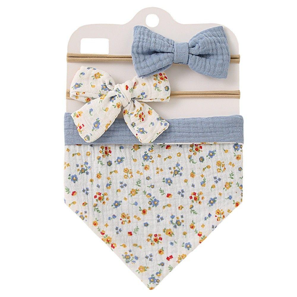 Kjøp Boy Girl Cotton Bow Headband Triangle Adjustable Baby Bib Feeding