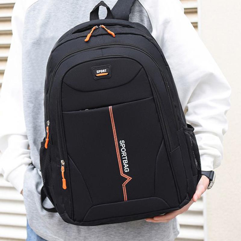 Men'S Double-Shoulder Bag With Multiple Compartments, Suitable For School And Travel, Made Of Nylon Material