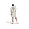 Adidas Originals Clover Logo Print Round Neck Short Sleeve Dress Women Dress White HK5222