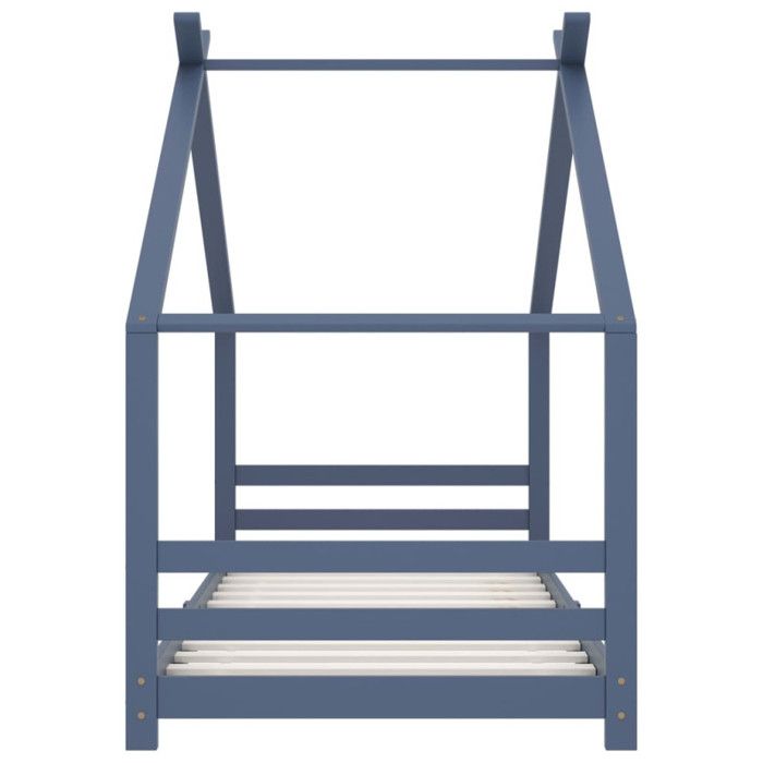VidaXL Cadre de Lit d'enfant Sommier à Lattes Cadre à Lattes Meuble de Chambre à Coucher Maison Intérieur Gris 90x200 cm 289615
