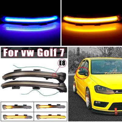 2 Piezas Para VW Golf 7 MK7 GTI Ahumado Dinámico Intermitente Lateral Luz de Giro Para Volkswagen Rline Sportsvan Luz de Espejo Lateral