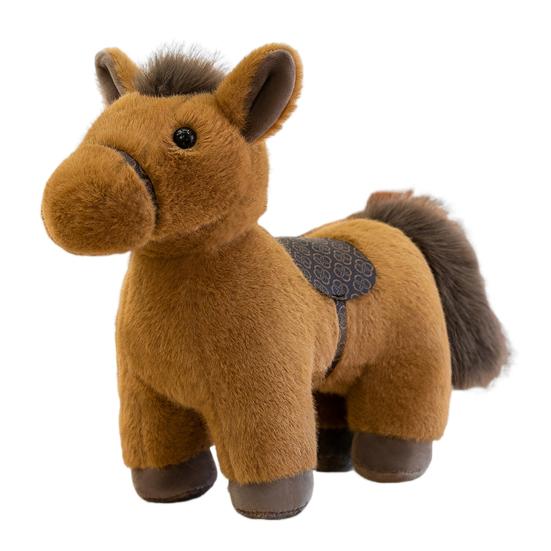 Horse Plush Doll Soft Stuffed Animal Toy Realistic Pony Desk Ornament Classic Birthday Gift for Children