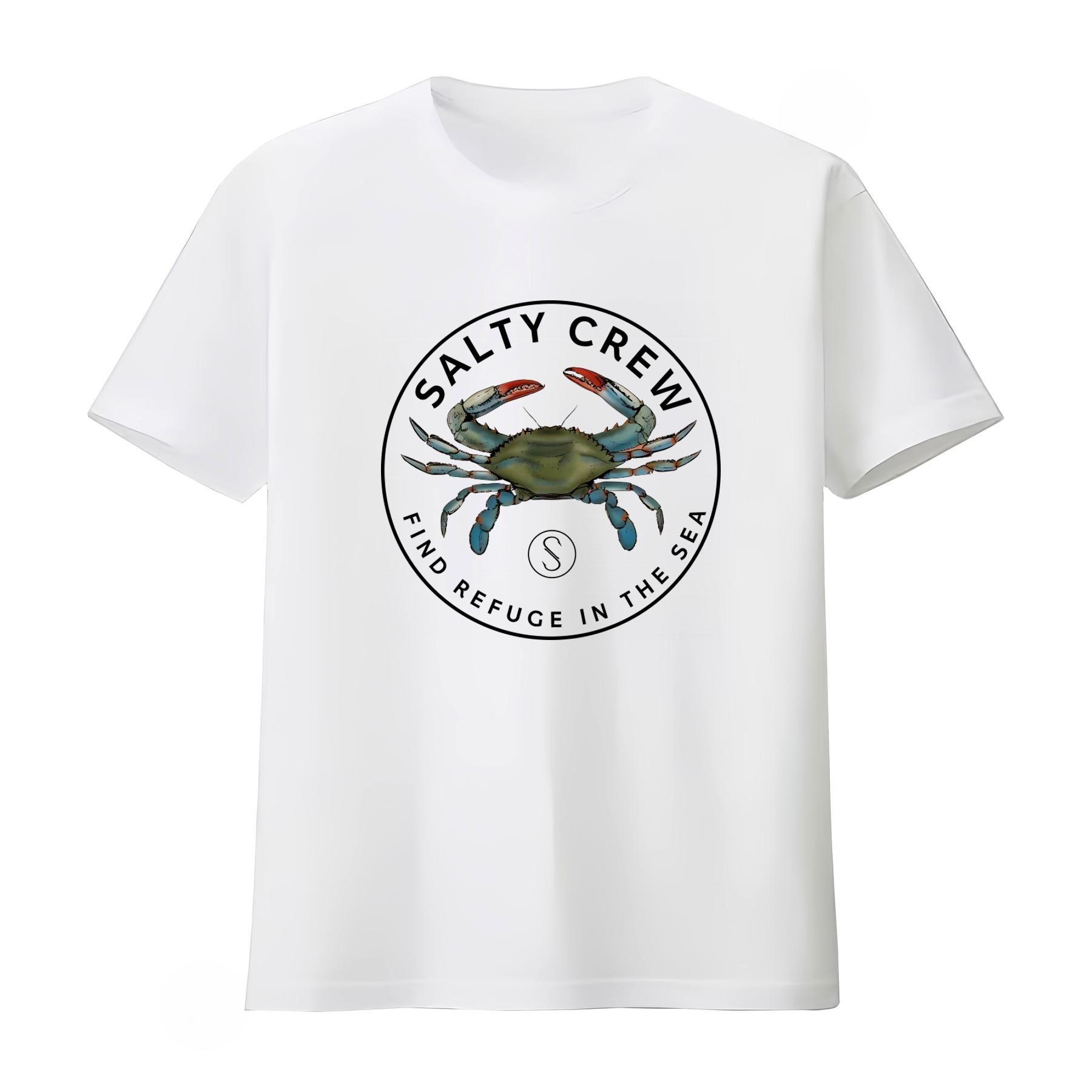 Salty Crew Blue Crabber T Shirt Find Refuge in The Sea Streetwear Fashion Unisexs Clothing Womens Clothing 2026 Summer T Shirt 2XL