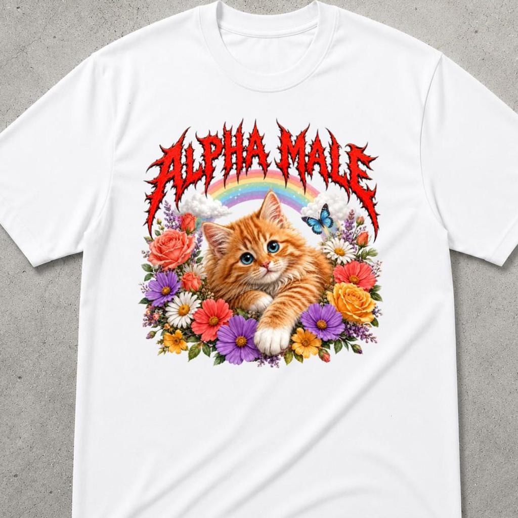 Alpha Male T-Shirt, Funny Shirt, Y2k Cat Shirt, Boyfriend Shirt, Meme Shirt, Funny Cat Meme Shirt, Alpha Male Unicorn, Cat Gift, Alpha Shirt