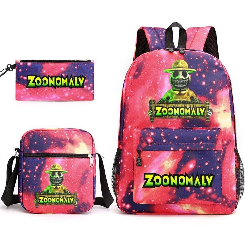 Deformed Zoo Surrounding Primary School Students Schoolbag Trend Starry Sky Backpack Leisure Three-piece Set