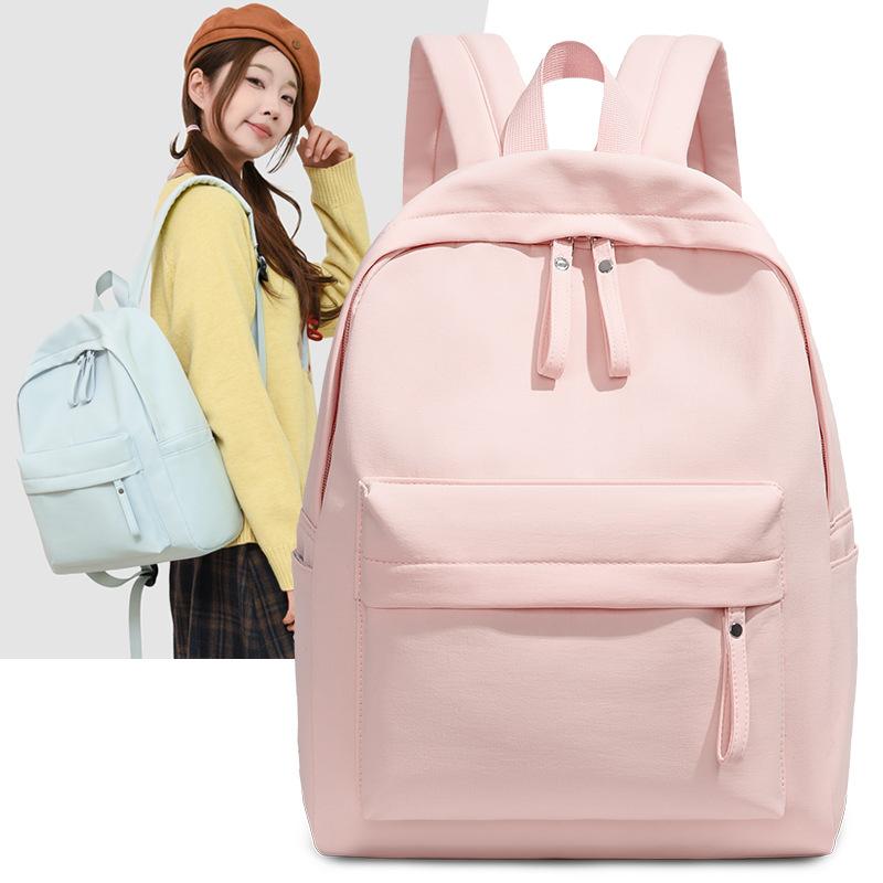 Schoolbag Hard Solid Color Large Capacity Casual Fashion Simple Backpack 1011 New School Bag Junior High School Student Travel Backpack