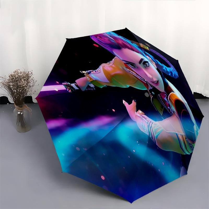 Ombrello pieghevole KPop Demon X con apertura e chiusura automatica, struttura a 8 stecche e design compatto da viaggio, perfetto per tutte le occasioni | Elegante