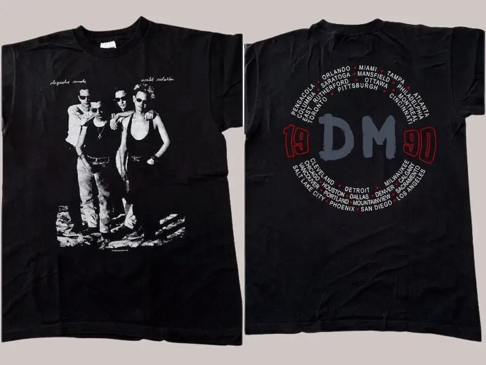 Depeche Mode T-Shirt, Depeche Mode World Violation 1990 Tour Concert Double Side S