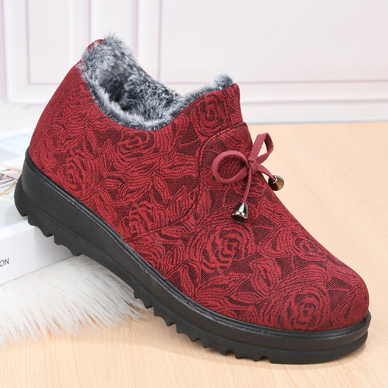 Winter Women's Cotton Shoes with Velvet and Thickened Mother Shoes Fashionable Soft-soled Snow Boots Women