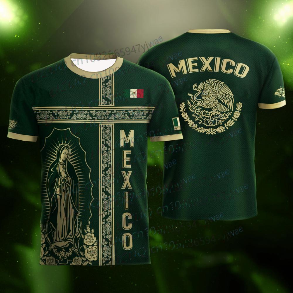 2026 Men's Women's Mexico National Flag Print Short Sleeve T-shirt 3D Print Tees Outdoor Jersey Sports Casual Tops