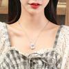 BELLA BOX New Pink Diamond Heart-shaped Design Sense Light Luxury Heart-shaped Zircon Pendant Collarbone Chain