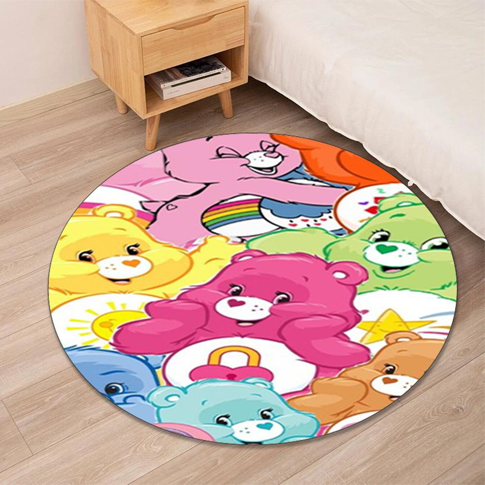 Bear Printed Round Rug Carpet Chair Rug Area Rug Entryway Doormats,for Office Chair Living Room Bedroom Kitchen Room.