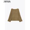 Zaprha 2025 Autumn New Casual and Comfortable Lace Collar Long Sleeve Over Fit Knit 3646101