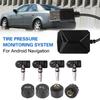 With 4 Sensors USB Android Car TPMS Car Accessories Wireless Transmission TPMS Tire Pressure Monitoring System Android Navigation Alarm System