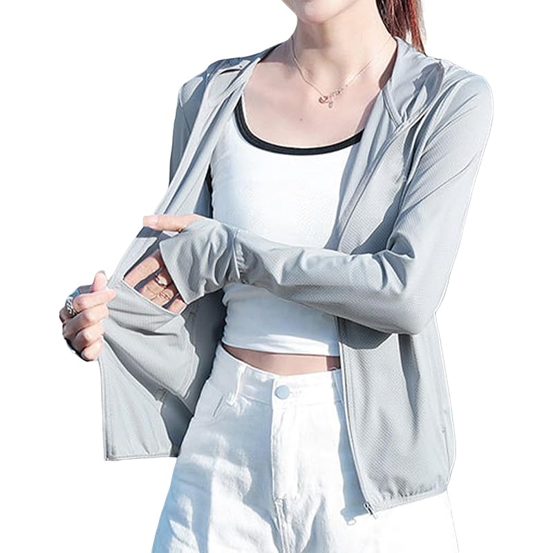 

[Tunatch] Thin hoodie UV cut full zip sun protection ventilation spring summer autumn ladies long sleeve rash guard UV protection sun protection Haori