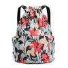 Drawstring bundle bag backpack large capacity simple versatile middle-aged women's bag short trip women's nylon backpack
