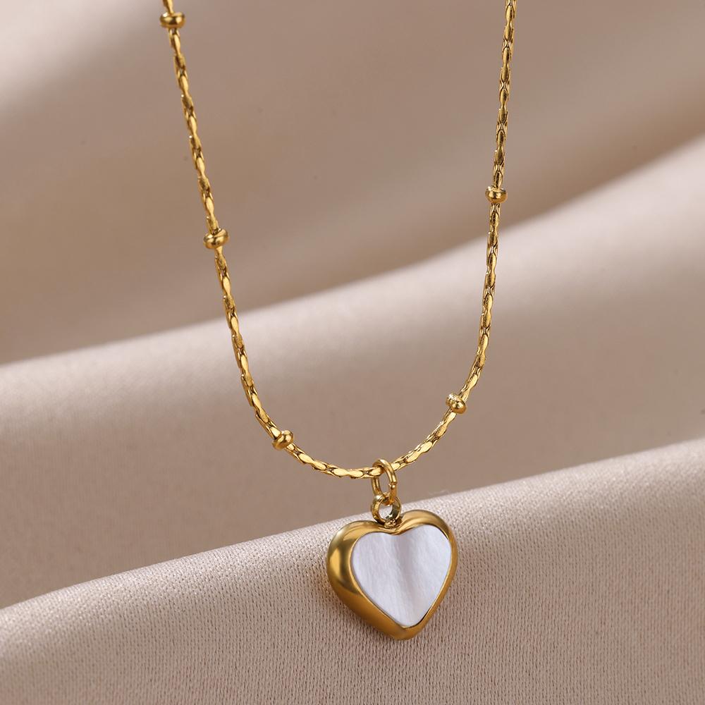 316L Stainless Steel Multilayer Heart Necklace For Women Girls Goth Gold Color Clavicle Chain Charm Choker Jewelry Birthday Gift