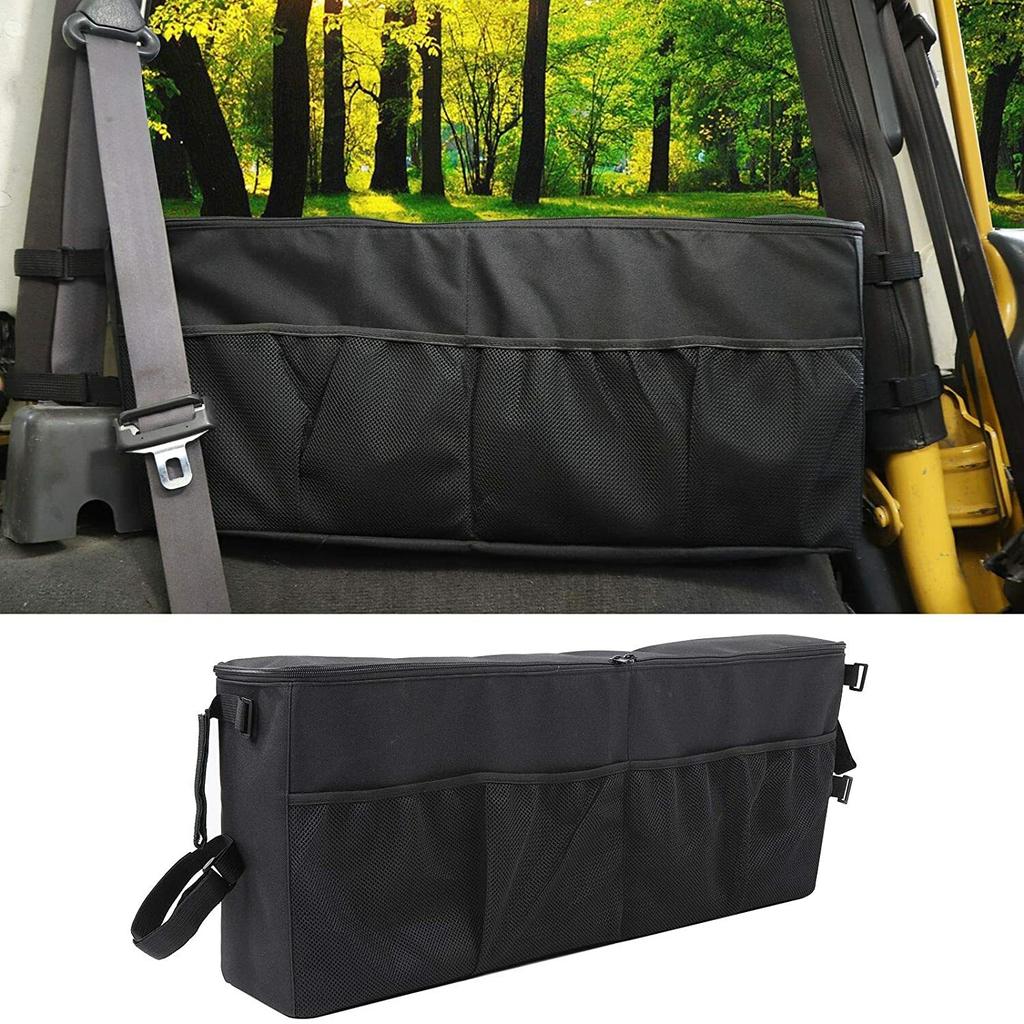 Rear Trunk Left Side Organizer Storage Bag For Jeep Wrangler TJ 1997-2006 Black