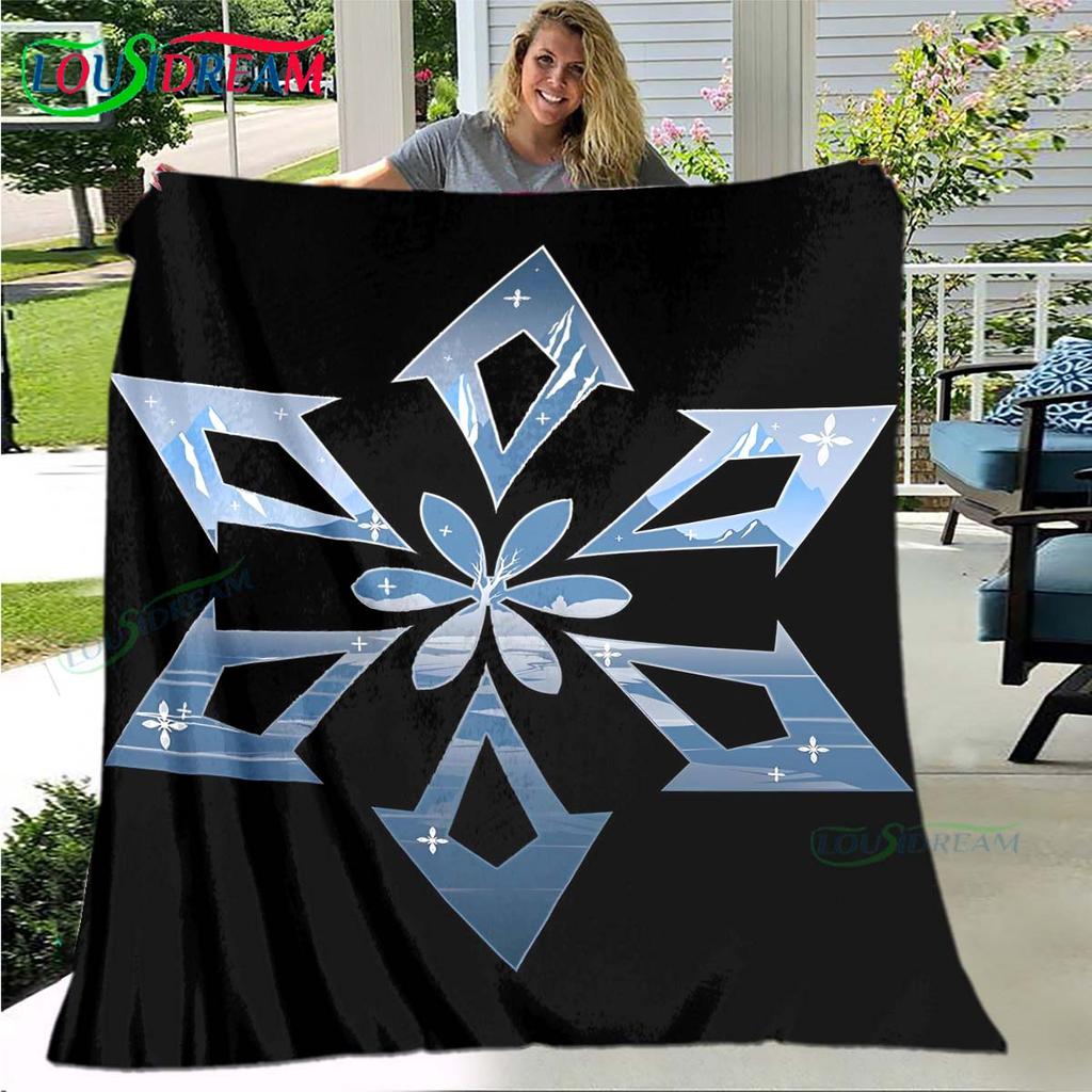 Hot Genshin Impact Runes Pattern Blanket Flannel Thin Blanket Portable Home Travel Office Lunch Break Blanket Birthday Gift