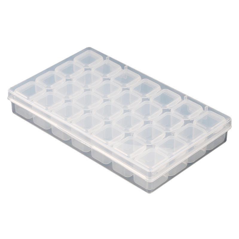 Transparent Nail Art Storage Box with 56 Compartments - No Diamond Leakage, Perfect for Small Accessories and Nail Jewels