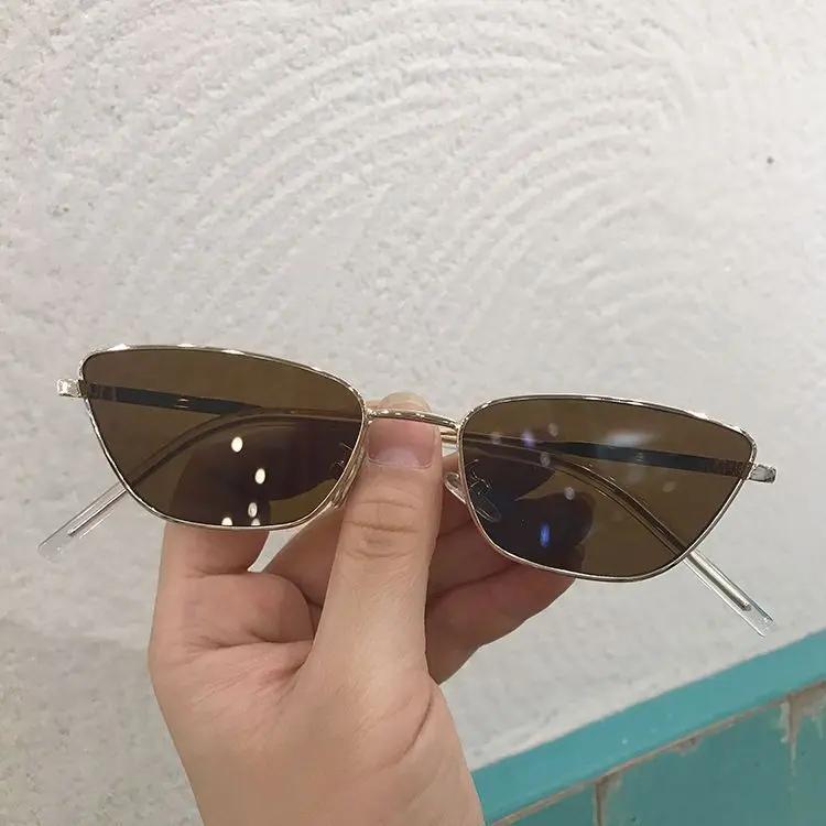 Fashionable Retro Square Metal Sunglasses Korean Style Unisex Trendy Eyewear Popular Internet Celebrity Small Box Frame