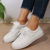 Mode Mode Damen Vulkanisierte Schuhe 2024 Neu in Lässig Klassisch Einfarbig Flache Tennisschuhe Frau Lässig Schnürschuhe Weiße Sneaker