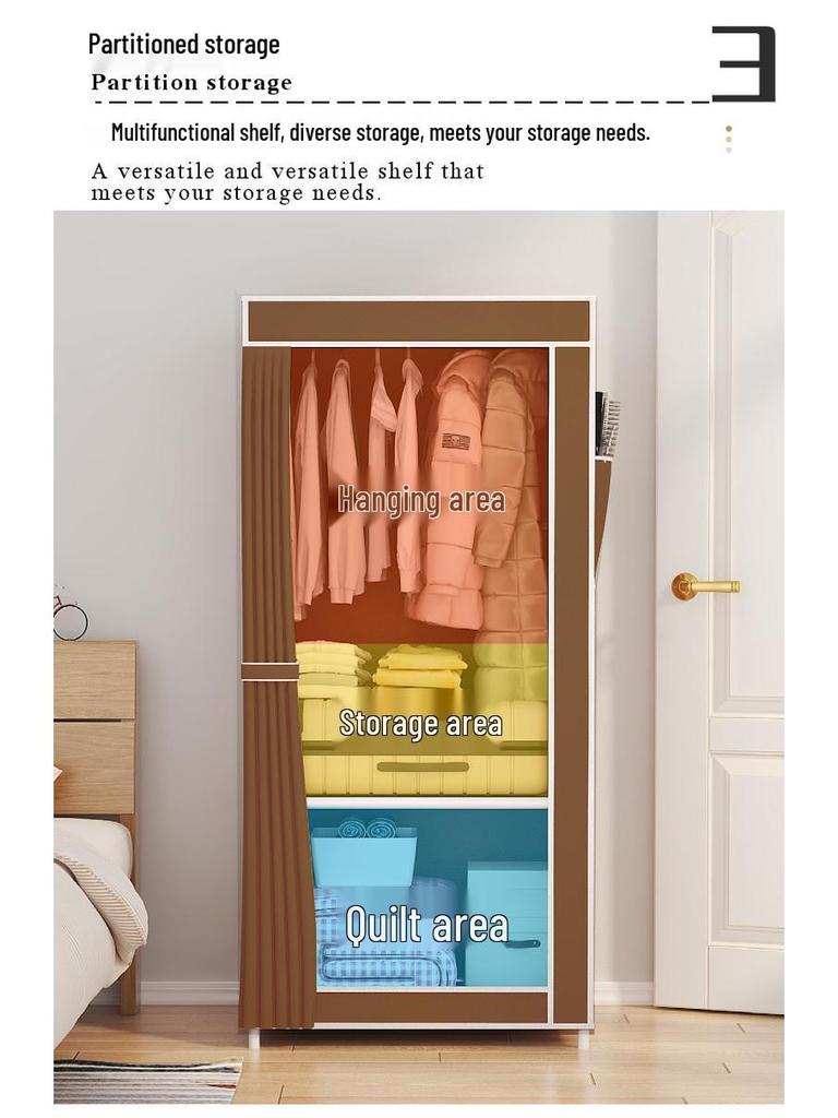 Easy-to-Assemble Bedroom Wardrobe Cabinet for Rental Room Storage