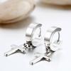 Modish Stainless Steel Cross Drop Dangle Huggie Hinged Hoop Earrings