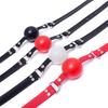 Festes Silikon-PU-Leder-Oralgeschirr, 42 mm, offener Mund, Ballknebel-Bügel, BDSM-Rückhaltesystem, Sklave, Sexspielzeug für Erwachsene, Bondage-Spiel