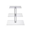 3/4 Tier Acrylic Cupcake Display Stand with LED Light Cupcake Tower Stand Multifunctional Cake Serving Platter for Party Decor