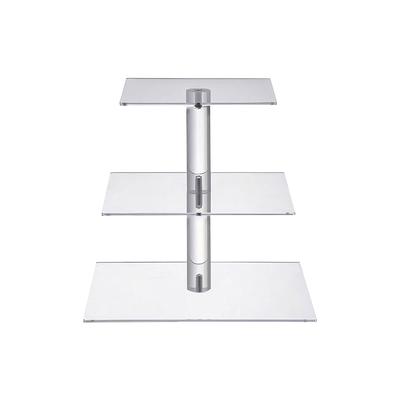 Support de Présentation Acrylique pour Cupcakes à 3/4 Niveaux avec Lumière LED, Support Tour à Cupcakes, Plat Multifonctionnel pour Servir des Gâteaux, Décoration de Fête