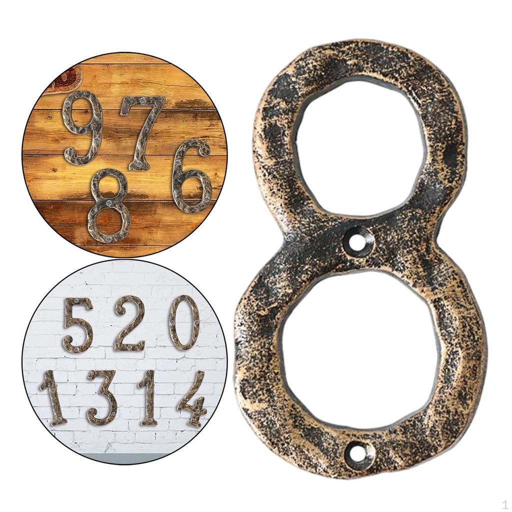 Home Number, Cast Iron Rustic DIY Crafts Mailbox Numbers Door Address Number for Various Digital