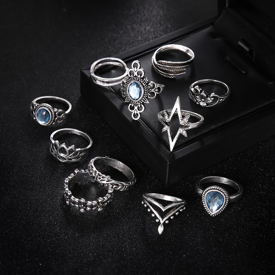 Vintage Carved Starry Sky 11-piece Combination Ring Set