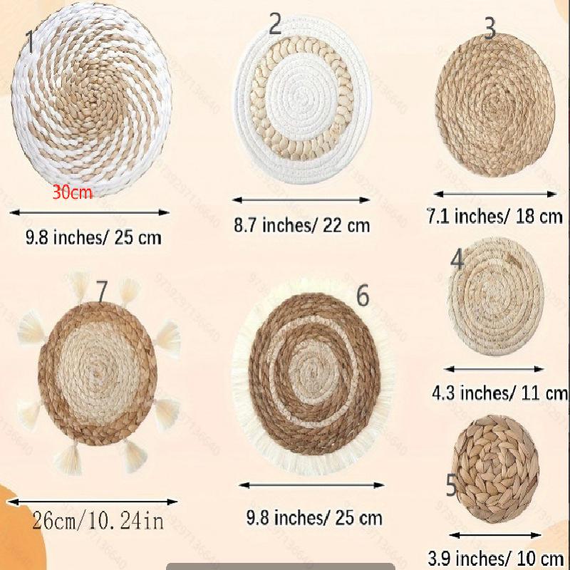 Bohemian Woven Wall Basket Set - Handwoven Hanging Decor for Living Room or Entrance