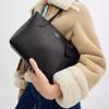 Coach Fiona 24 Gold Logo Zip Closure Recycled Leather Shoulder Bag Medium Women's Black