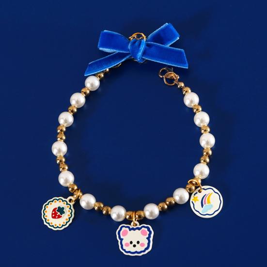 Haustierhalsband Verstellbares Karabinerverschluss-Design Allergiefrei mit Verlängerungskette Entzückendes Aussehen