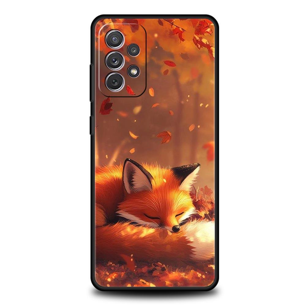 Red Fox Phone Case for Samsung Galaxy A55 A35 A17 A07 A15 A13 A25 A51 A71 A72 A73 A32 A52 A52S A41 5G Soft TPU Shell Fundas Capa
