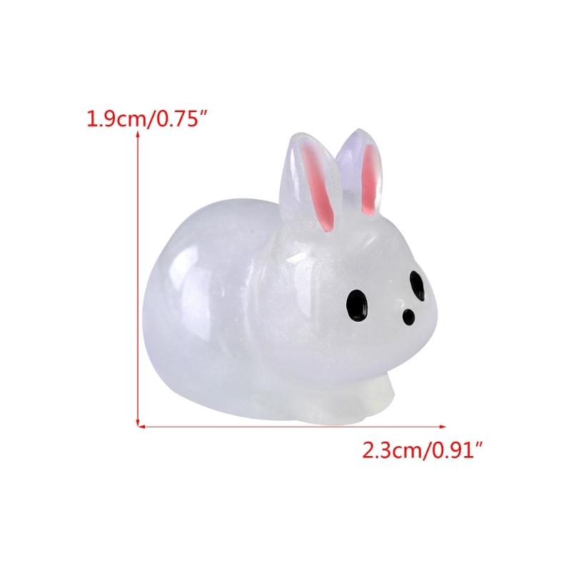 Miniature Glowing Rabbit Figurines 20pcs/set Mini Resin Statue Decorative Ornaments for Indoor Outdoor Garden Yard