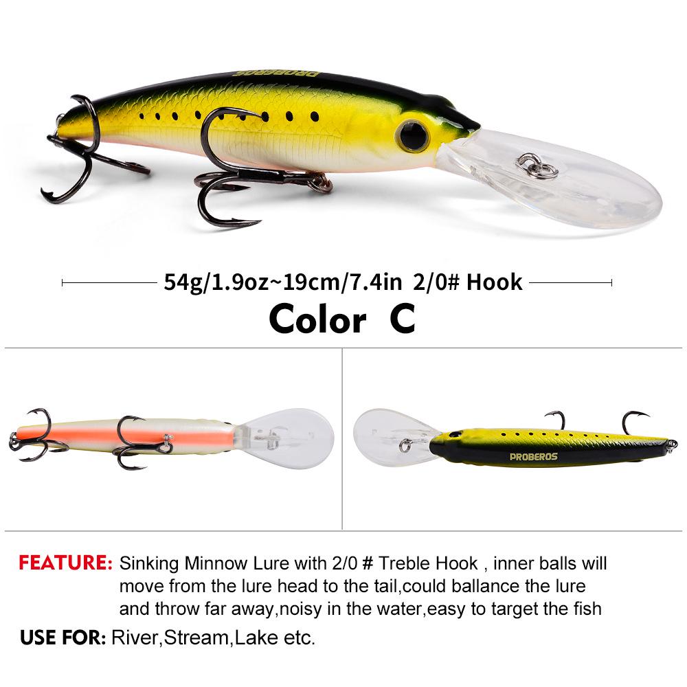 Leurre vairon coulant: 19cm, 54g Appât Artificiel Bionique pour Pêche en Eau Salée (DW612)