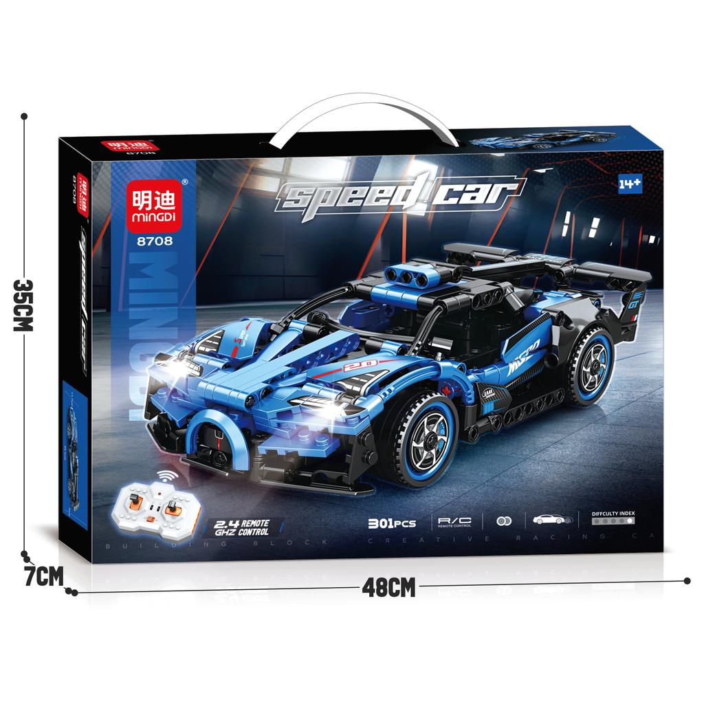 Mindy 1:18 Remote Control Car Model 2.4G Technology Car Assembly Building Block Boy Gift Racing Toy Building Block Car