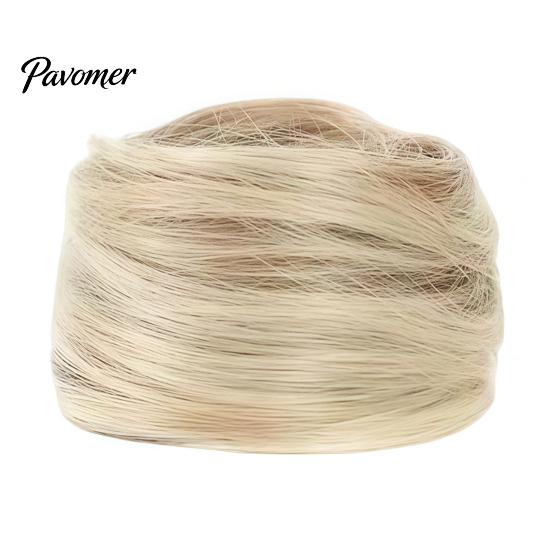 Natural Looking Bun Extension Women Hairpiece with Hair Tie, Straight Instant Volume Extension, Synthetic Updo Chignon Ponytail Scrunchies Scrunchie