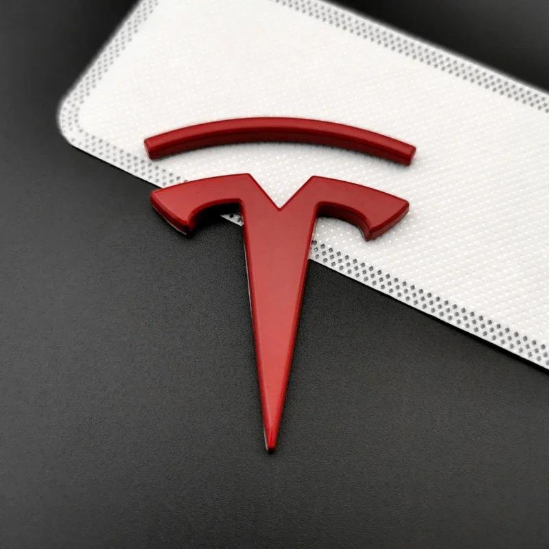 Car Sticker 2025 Hot Suitable for Tesla logo metal car stickers, refit side stickers, 3D personalized creative rear stickers For