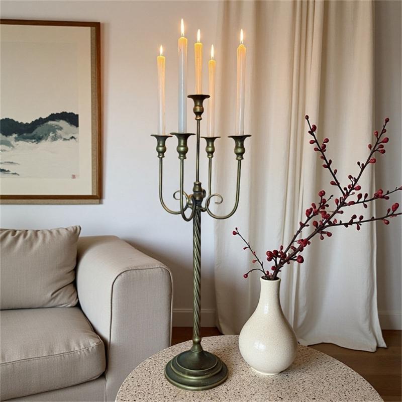 Retro Candlestick Holders Iron Metal Taper Candle Holders Decorative Candle Stands for Wedding,Dinning Home Decorations